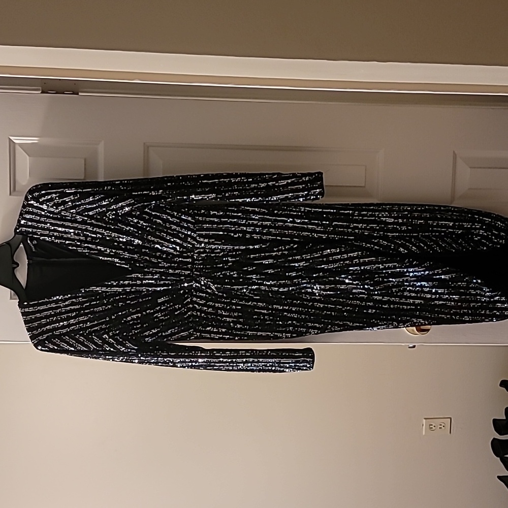 Sequin dress with slit